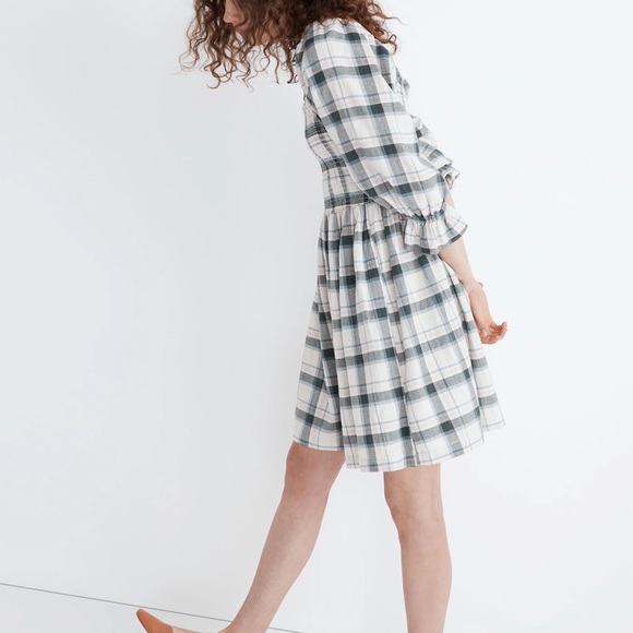 NWT Madewell Lucie Elbow Sleeve Smocked Mini Dress - Picture 2 of 8